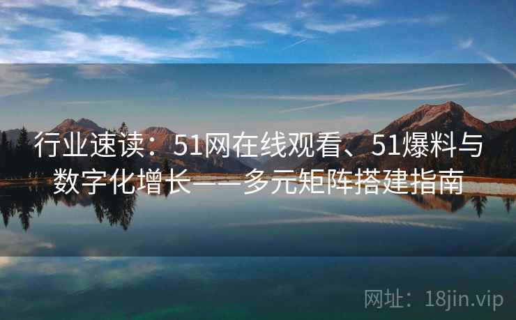 行业速读：51网在线观看、51爆料与数字化增长——多元矩阵搭建指南